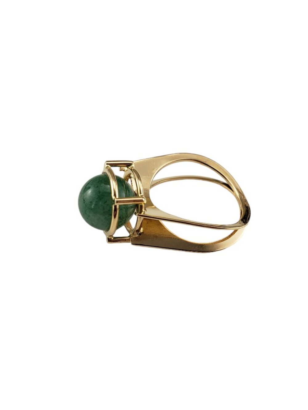 14 Karat Yellow Gold Aventurine Quartz Double Band Ring Size 7 #19043 - Picture 3 of 9